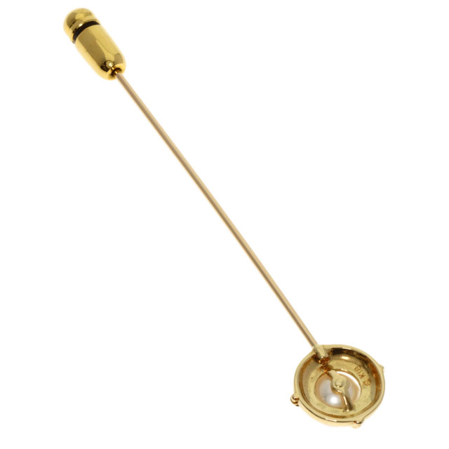 MIKIMOTO ミキモト パール 真珠 ピンブローチ ブローチ K18イエロー