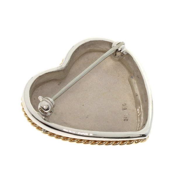 TIFFANY&Co. ティファニー ハート ブローチ シルバー/K18YG レディース