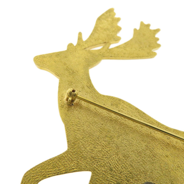 CHANEL シャネル トナカイモチーフ ココマーク ブローチ 金属製