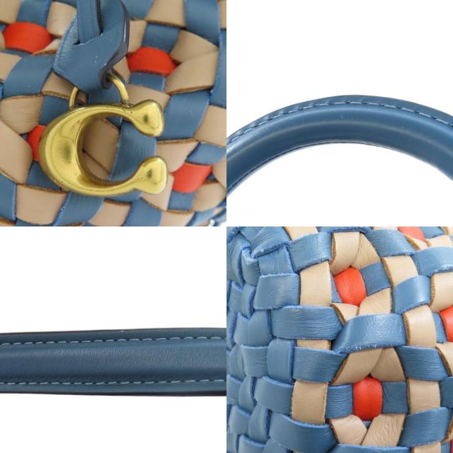 COACH コーチ 603 編み込み 2WAY ハンドバッグ レザー レディース