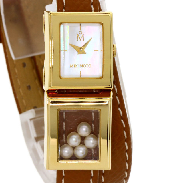 MIKIMOTO ミキモト マルチフォーム 腕時計 GP/革 レディース [中古