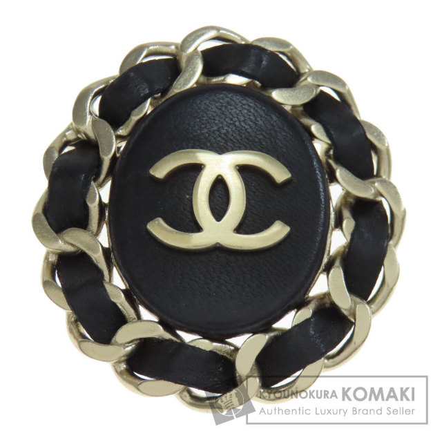 CHANEL シャネル ココマーク ブローチ 金属製/レザー レディース