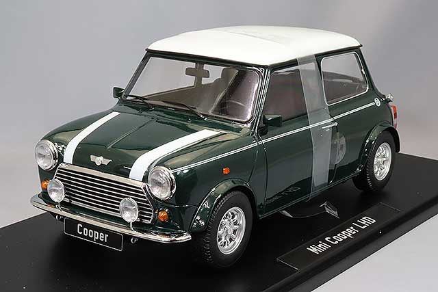 KKスケール 1/12 ミニ クーパー 1990 ダークグリーン/ホワイト 右ハンドル