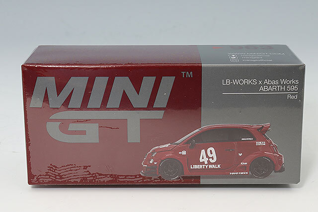 TSM ミニGT 1/64 アバルト 595 LB-WORKS x Abas Works レッド 右ハンドル