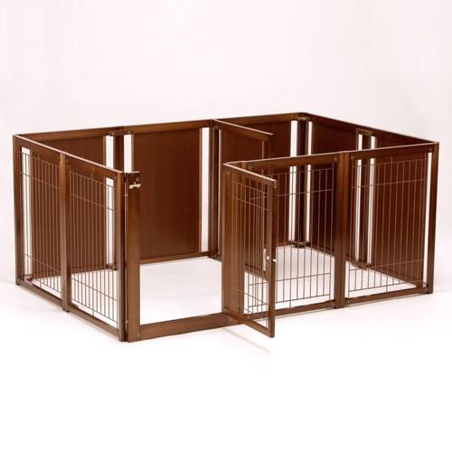 サークルプラスF80XLpメッシュ] 給水器の取り付けもできる 仕切り付き