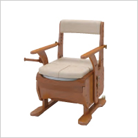 ゆったり座れるワイド幅ポータブルトイレ 安寿 家具調トイレセレクトR