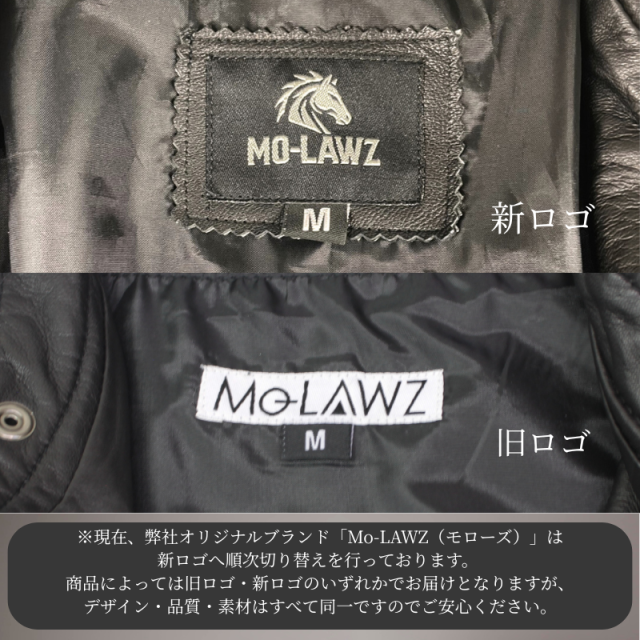 Mo-Laws 水牛革 ダブルライダースジャケット UKタイプ メンズ ブラック