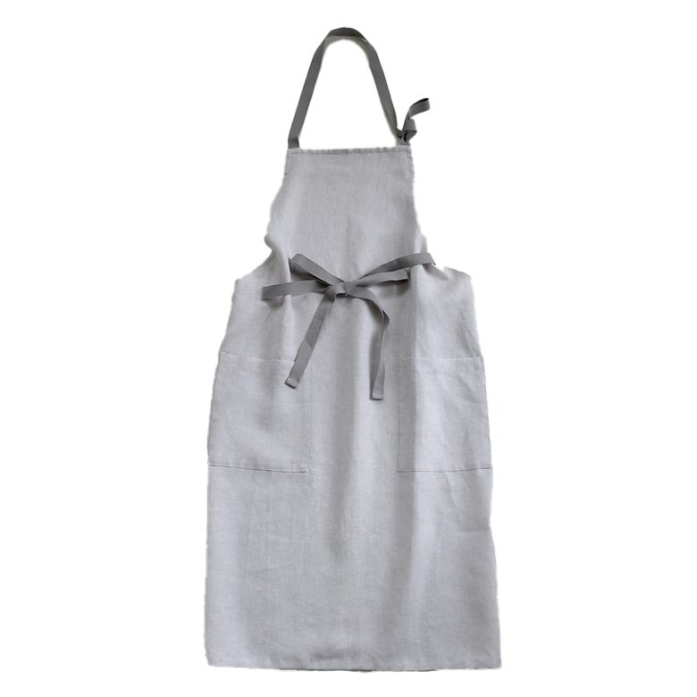リネン フル エプロン Gris グレ ーシャンブレー