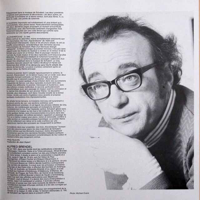 LP レコード ブレンデルのシューベルト/ピアノ作品集 1822-1828 蘭