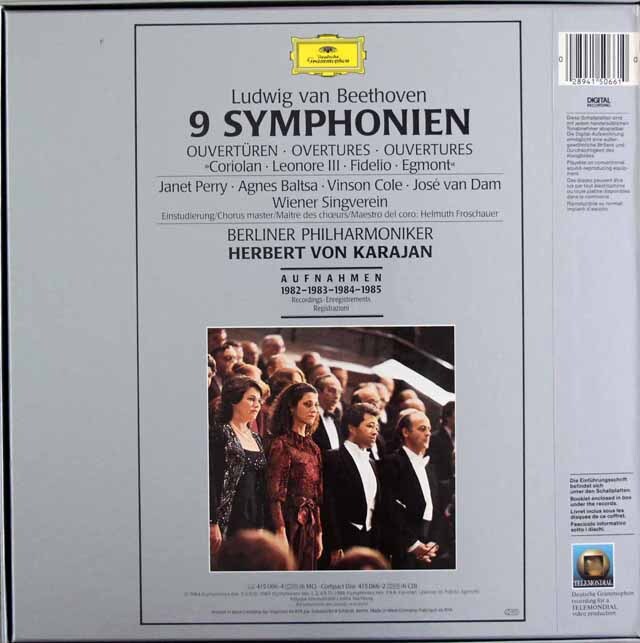 LP レコード カラヤンのベートーヴェン/交響曲全集、序曲集 独DGG 3433