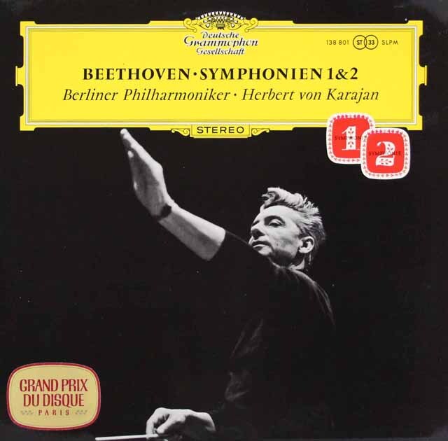 LP レコード 独最初期盤 カラヤンのベートーヴェン/交響曲第1、2番 独