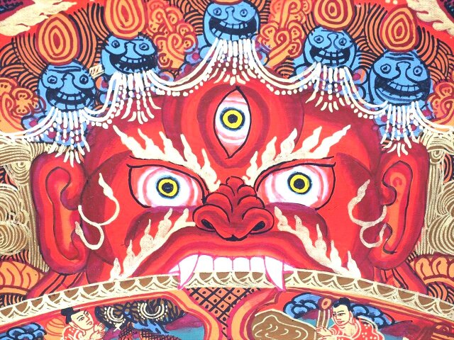 値下げ チベット種字曼陀羅 赤 肉筆 値下げ チベット種字曼陀羅 赤