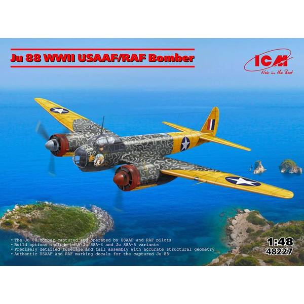 ICM 1/48 ユンカースJu 88 WWII USAAF/RAF 爆撃機 スケールモデル 48227