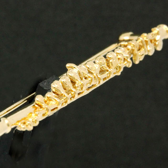 SV925 シルバー ブローチ 《フルート》 k24メッキ仕上 音楽雑貨