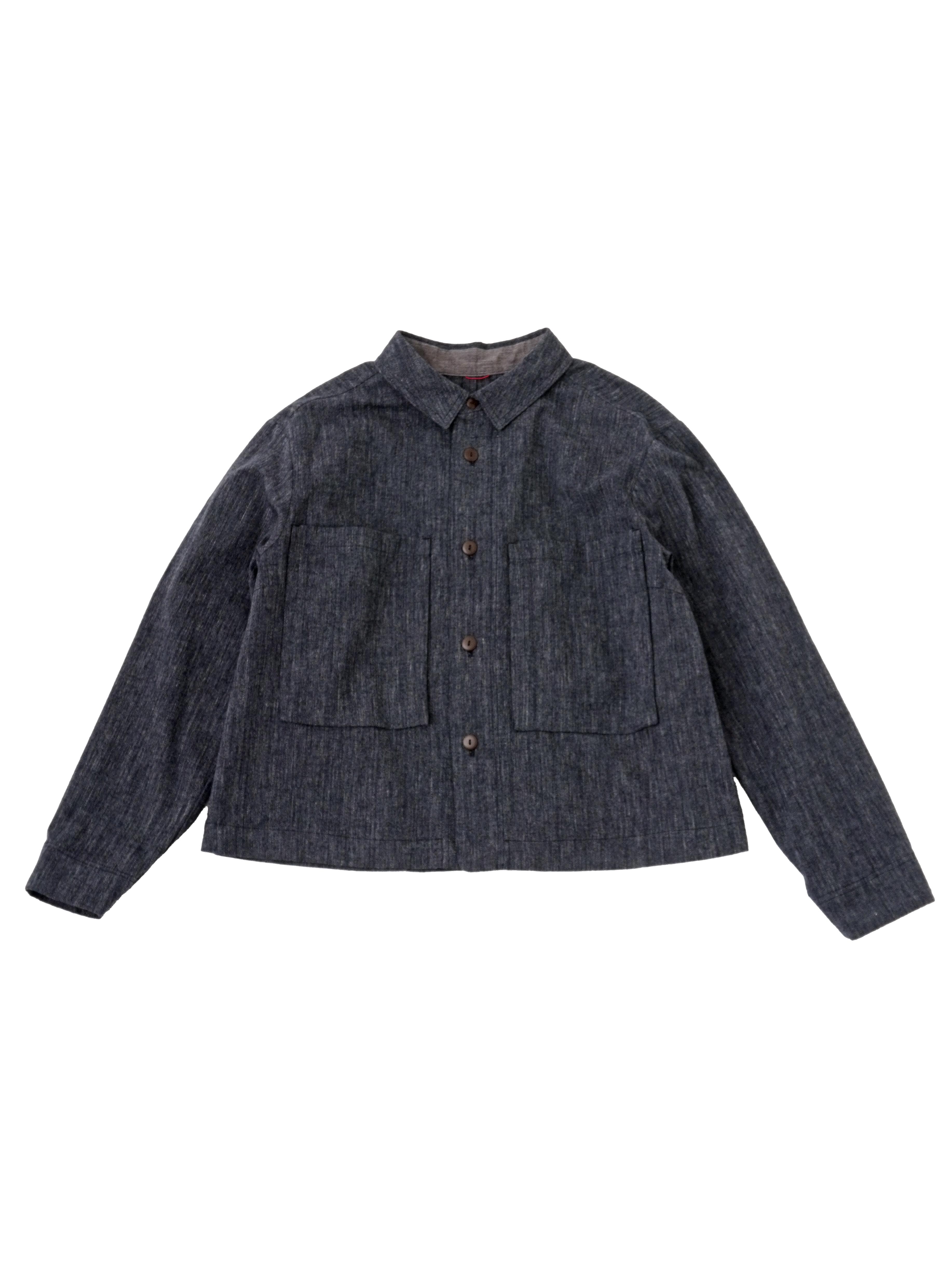 19／－ラフィウールシャンブレー ワークシャツ