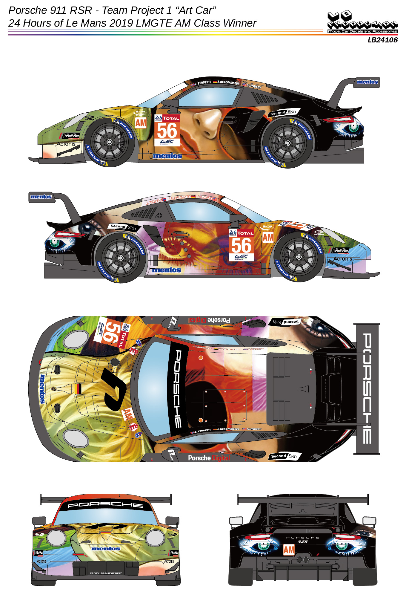 LBプロダクション 1/24 ポルシェ 911 GT3 RSR アートカー ルマン 2019