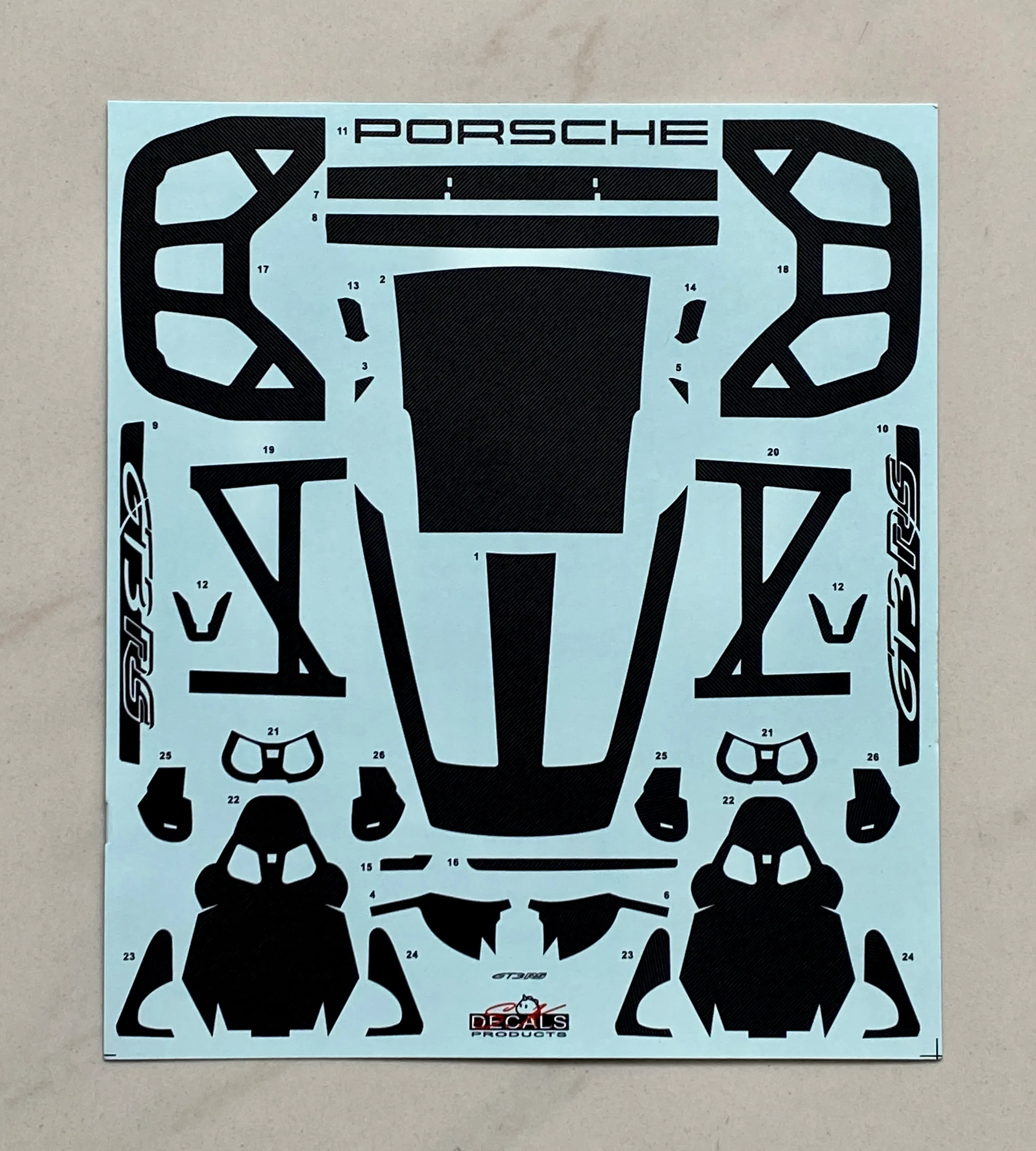 SK Decal 1/24 ポルシェ 911 GT3 RS カーボンデカール SKCF006