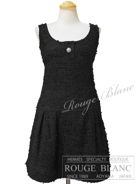 シャネル ノースリーブワンピース ブラック 黒 #36 17P タグ付 【未