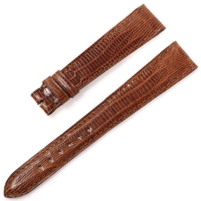 カミーユフォルネ 尾錠用革ベルト テジュー ライトブラウン 18mm-14mm