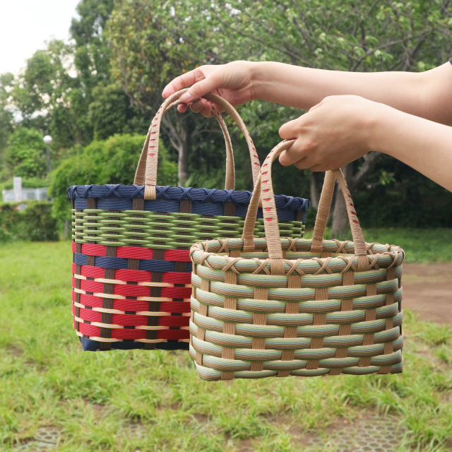 松野屋】クラフトテープバスケット 大