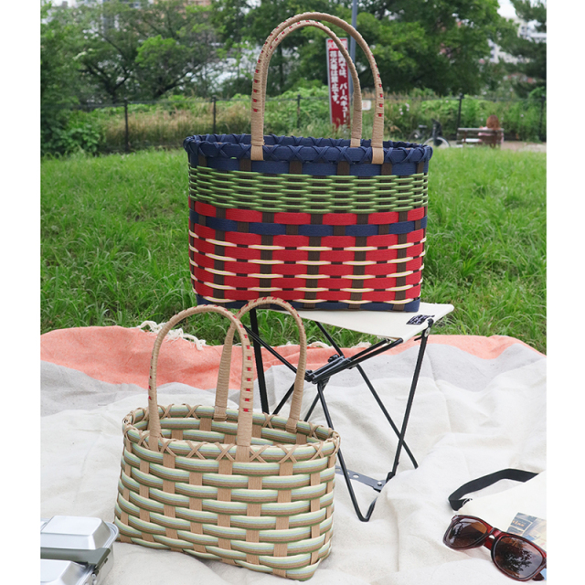 松野屋】クラフトテープバスケット 大