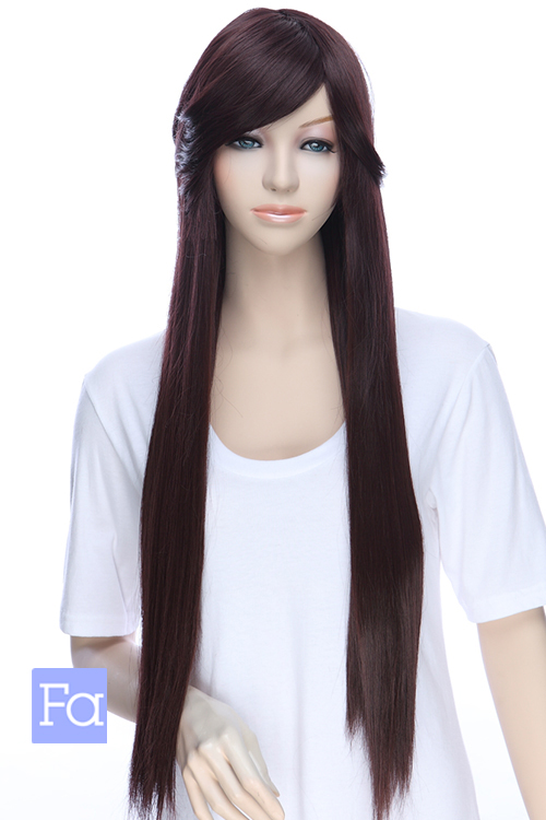 ブラックブラウン】ロングストレート【ウィッグ】【高品質コスプレ