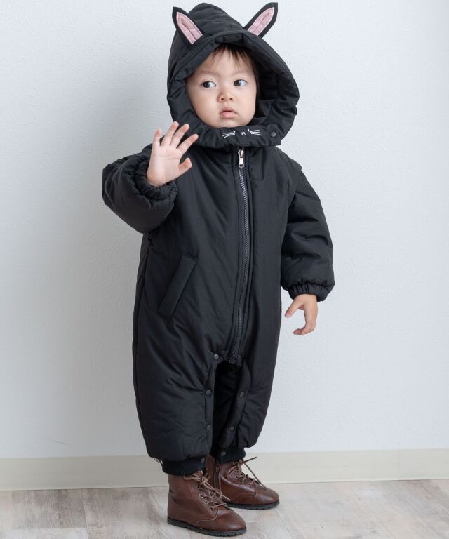 ねこさん 中綿シームレス ジャンプスーツ | マタニティウェア・授乳服