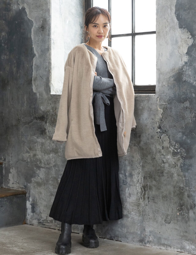 抱っこ・おんぶ対応！6wayリバーシブルファーママコート ダッカー付き