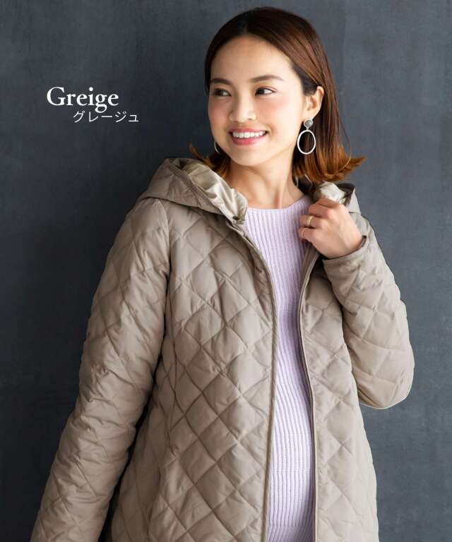 抱っこ・おんぶOK！超軽量 撥水キルティングママコート 産前産後兼用