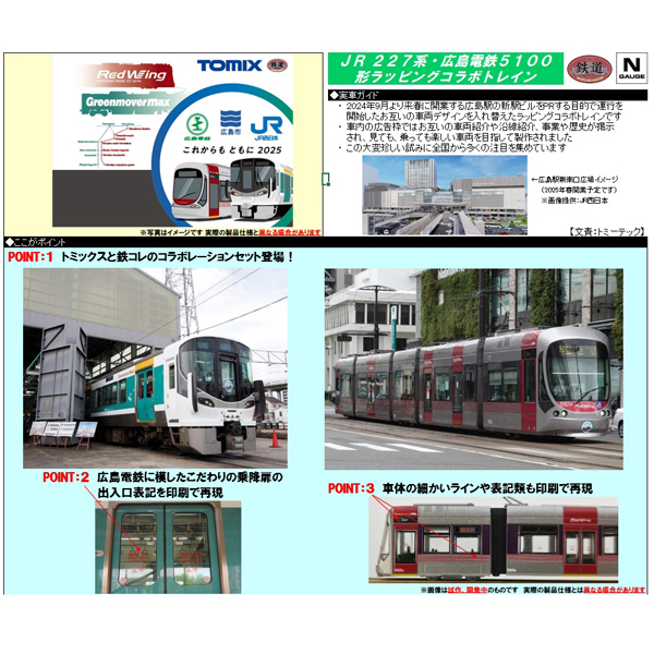 TOMIX 97957 227系 3両・広島電鉄5100形（ラッピングコラボトレイン