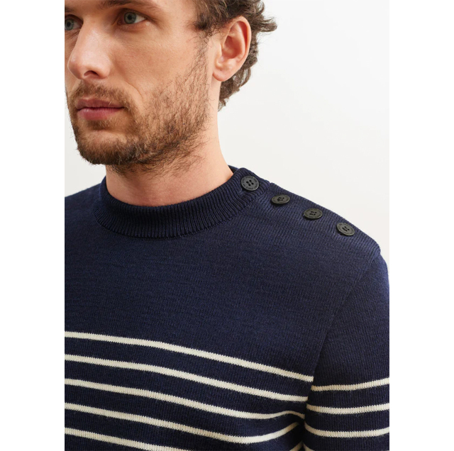 メンズマリンセーター BINIC II［マリン/生成り］：セントジェームス