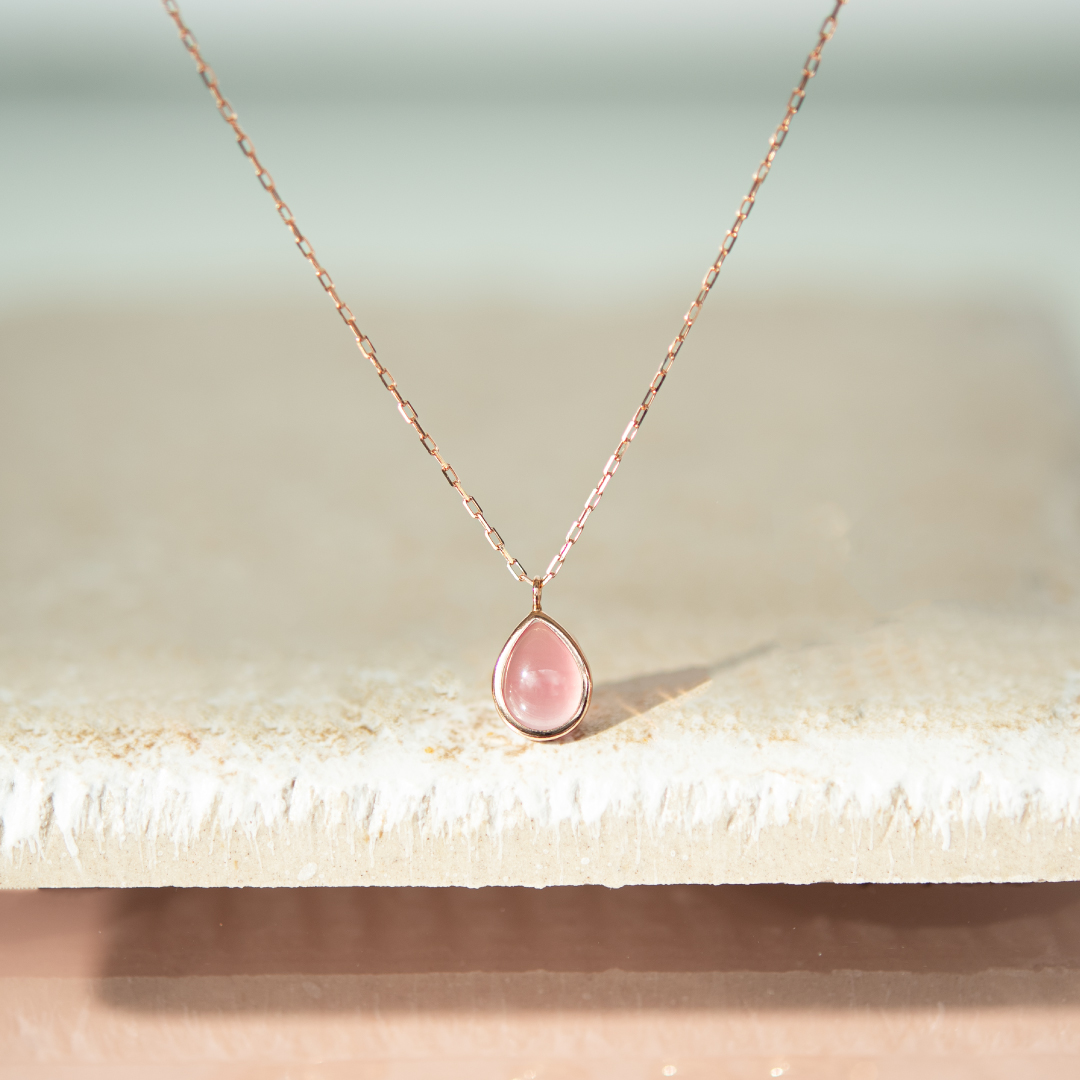 ネックレス K10ピンクゴールド 北海道産インカローズ(JLージュエルー