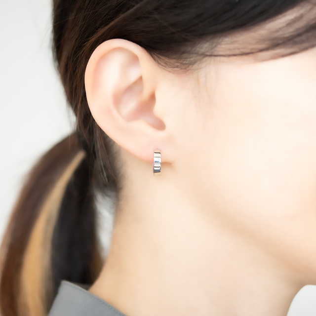 数量限定！】中折れピアス シルバー925ロジウムコーティング K10