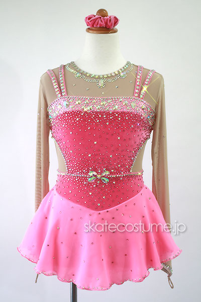 フィギュアスケート衣装 VCT-008ピンク スケートコスチュームDD