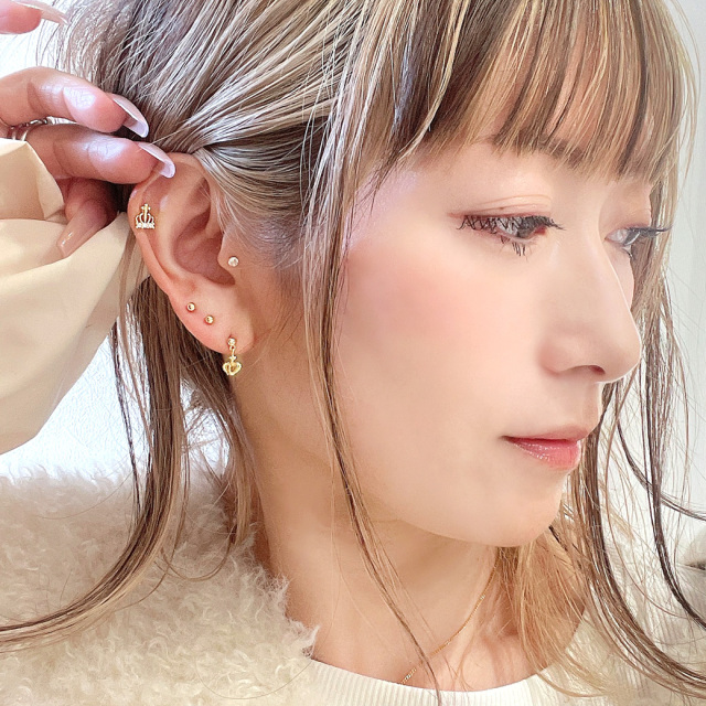 14G 16G ］大人かわいい遊び心♪ 王冠 クラウン CZ モチーフ