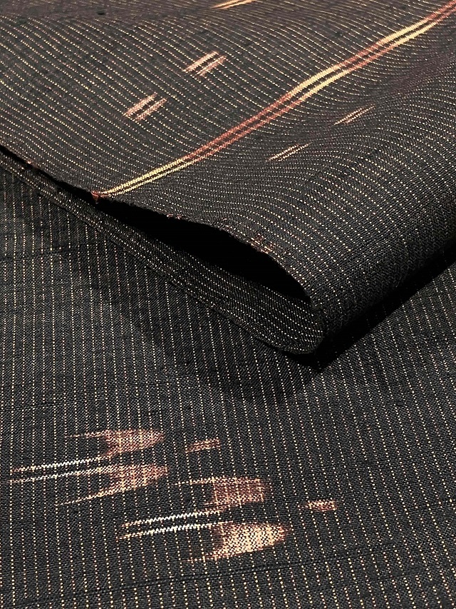 本場久米島紬 高坂エミ子作 緯絣 泥染/草木染 国の重要無形文化財