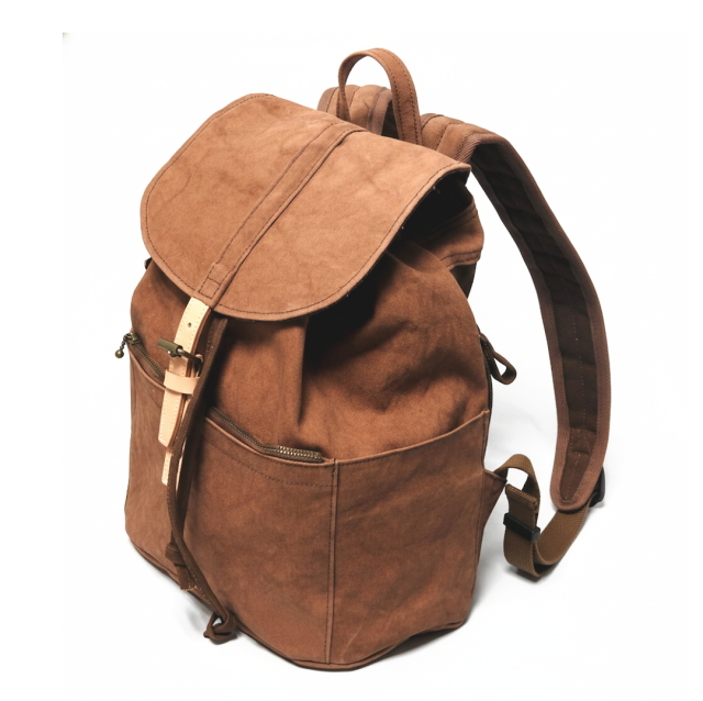 柿渋染帆布リュック（中） [尾道帆布鞄 彩工房]