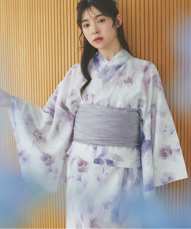 トップス＆ワンピース＆帯の3点セット】2WAY♪水彩フラワー