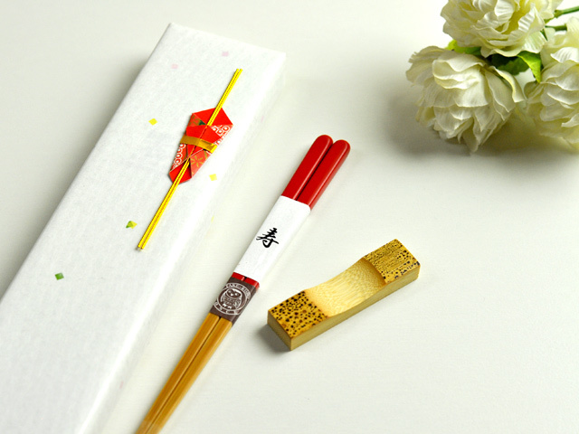 竹箸色彩と置きゴマ竹セット/ギフト/国産/すべらない箸/長寿の御祝