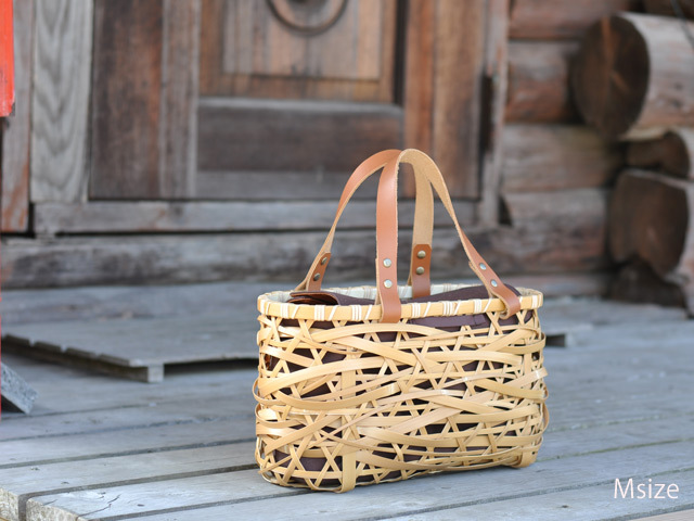 やたら編み 竹かごバッグ/かごバッグ/竹バッグ/乱れ編み/ハンドバッグ