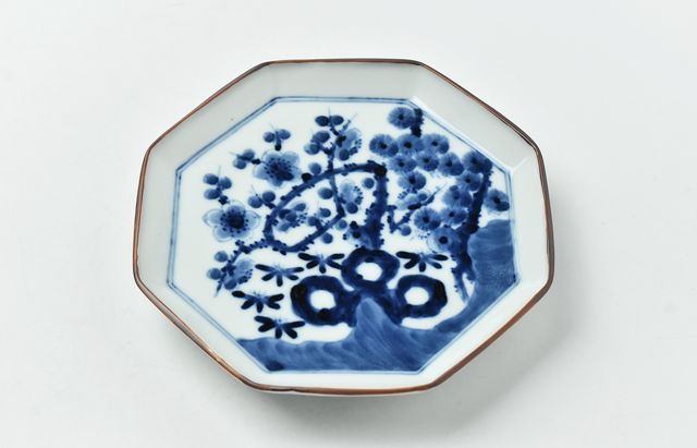 岩永浩 松竹梅文八角小皿 ｜ 暮らしのうつわ花田 和食器 通販