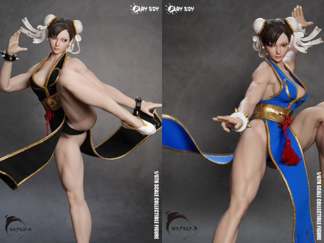 PLAY TOY 1/6 格闘の女神春麗2.0 P023A 可動 フィギュア 黒 Play Toy 1