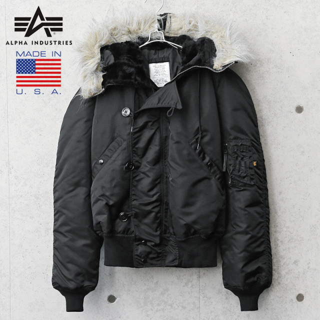 ALPHA アルファ MADE IN USA N-2B フライトジャケット BLACK