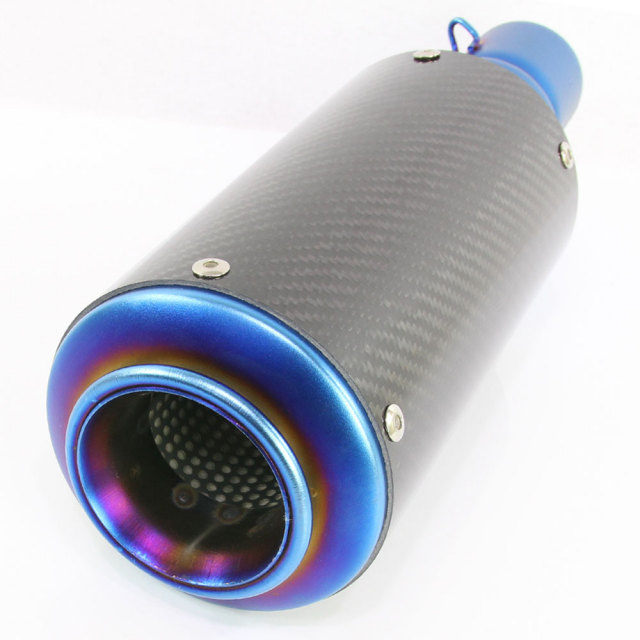 汎用 GPショートサイレンサー φ50.8 缶型 カーボン/チタン 焼き色付き