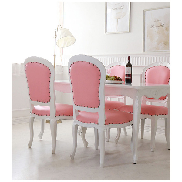 輸入家具 コンフォートダイニングセット 4人掛け ピンク｜Chipty