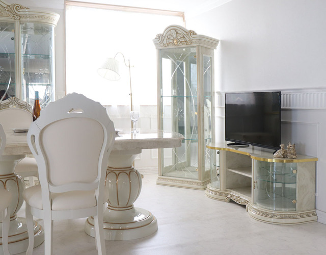 高級イタリア家具 レオナルド(REONARD) ドレッサーセット(スツール付き