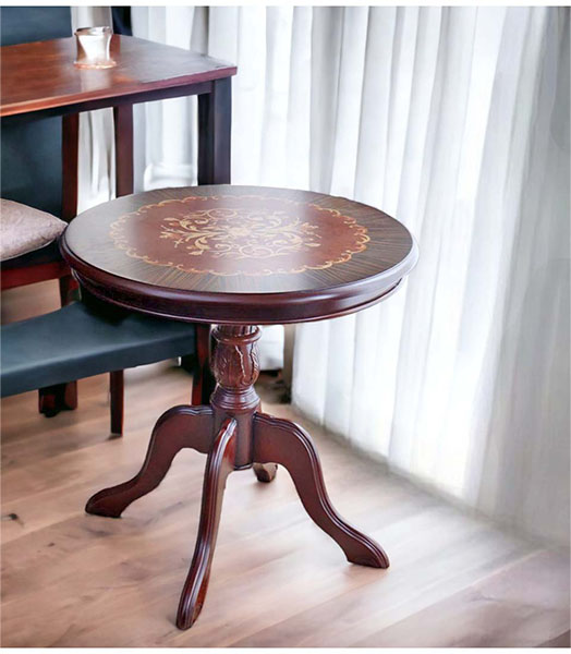 フレンチマルシェ 象嵌コーヒーテーブル（サイドテーブル） φ60cm｜Y