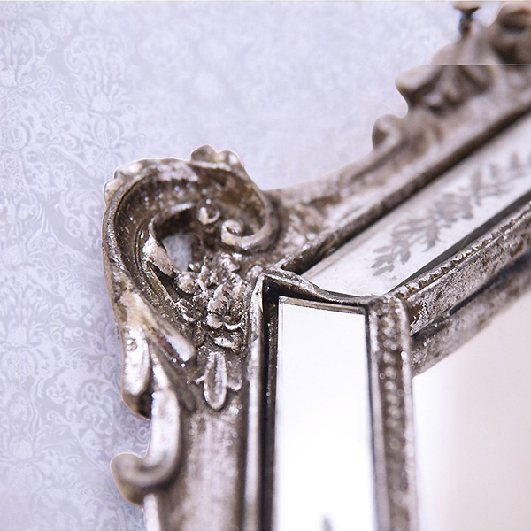 ロココデコ ウォールミラー 壁掛け鏡（シルバー）｜Y-KAGU(輸入家具屋