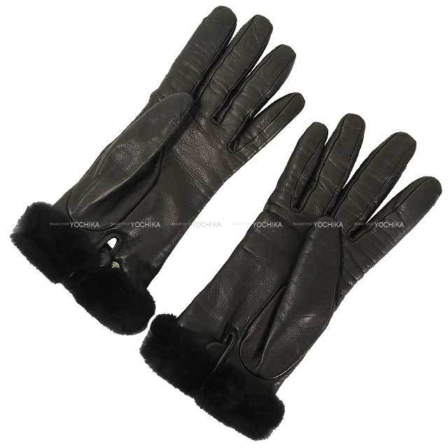 HERMESエルメス レザーグローブ 手袋 カデナデザイン 鍵付き サイズ6