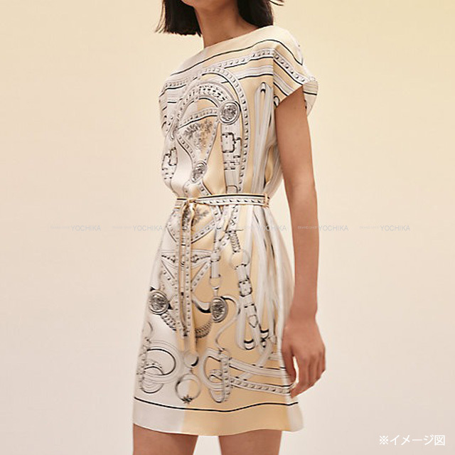 HERMES エルメス ワンピース レディース ツイルレーヌ ノースリーブ